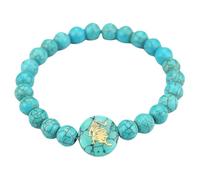 RWGSNB Pulsera Piedras, Pulsera Constelación Signo Zodíaco Preciosas Turquesas Azules Brazaletes Protección Piedra Natural Brazaletes Horóscopo Regalos Cumpleaños para Mujeres y Hombres Leo