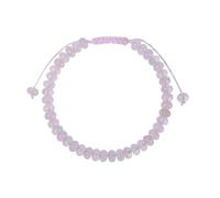 RWGSNB Pulseras de Cristal Pulsera Cuarzo Rosa Natural 6 Mm Mujeres y Niñas Delicadas Cuentas Planas Brazaletes Piedras Preciosas Cuerda Trenzada Ajustable Hecha a Mano Joyería Cristal Curativo Re