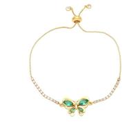 RWGSNB Pulseras Mariposa para Mujer Lujo Chapadas en Oro Pulseras Ajustables Cierre Deslizante Brazaletes Brillantes Multicolor Circonitas Cúbicas Joyería Piedra Natal Regalo Navidad O Cu