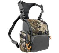 Rwigeboo Arnés binocular Paquete de pecho de caza ajustable y transpirable con paquete de caza impermeable con múltiples bolsillos para hombres y mujeres, CamuflajeChest