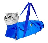 Rwigeboo Bolsa de sujeción para Gatos, cómoda sujeción Ajustable de Nailon para Cortar uñas de Gato con asa, antimordeduras y antiarañazos para el hogar, Tienda de Mascotas, Viajes, Mediana