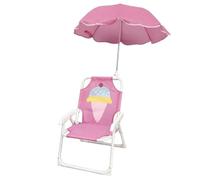 Rwigeboo Kids Beach Chair with Umbrella, Foldable & Detachable Portable Oxford Cloth Cute Kids Beach Chair with Canopy for Outdoor Summer, Ice Cream