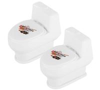 Rwigeboo Mini Inodoro de 2 uds, Juguetes de Broma con Emoticon de Caca 3D, Juguetes acuáticos de 4 Pulgadas, Divertido Juego de Disparar a la Caca para niños