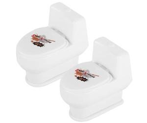 Rwigeboo Mini Inodoro de 2 uds, Juguetes de Broma con Emoticon de Caca 3D, Juguetes acuáticos de 4 Pulgadas, Divertido Juego de Disparar a la Caca para niños