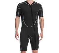 Rwigeboo Trajes de Neopreno para Hombres, Traje de Neopreno de Triatlón de Cuerpo Entero Shorty de 0, 3 cm, Traje de cómodo y Transpirable con Cremallera Frontal para Buceo, Snorkel, Natación, d
