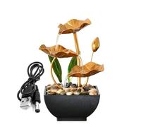 Rwoora Fuente de bola de mesa, cascadas, fuente de agua de piedra irregular para interiores, para relajación, decoración del hogar/oficina, resina de agua de mediación