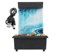 Rwoora Fuente de bola de mesa, cascadas, fuente de agua de piedra irregular para interiores, para relajación, decoración del hogar/oficina, resina de agua de mediación, regalos de inauguración de la