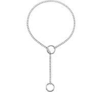 RWQIAN Ajustable Y-Collar Mujer Glissement Punk Gótico Cubano Cadena con Ronda Colgante Plata Collar en Y 34"