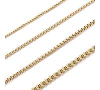 RWQIAN Collar de Malla Cadena en Acero Inoxidable - Plata/Dorado/Negro para Hombre y Mujer Venecia 2-4mm Ancho 45-70cm