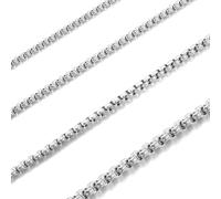 RWQIAN Collar de Malla en Acero Inoxidable Plata/Dorado/Negro Cadena Venecia para Hombre y Mujer 2-4mm Ancho 45-70cm