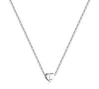 RWQIAN Mujer Plata Corazón Iniciales Collar Alfabeto Cadena Letra Colgante Corazón Acero Inoxidable Colgante Iniciales L Letra Cadena Regalo 38+5CM (16 + 2")