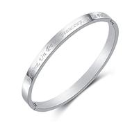 RWQIAN Pulsera de frase inspirada en plata pulsera de mujer pulsera de acero inoxidable fino pulsera más información pulsera de ancho pulsera 16