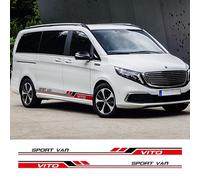 RWRAPS 2 Unids/Lote Pegatinas de Coche Calcomanías de Vinilo con Gráficos de Rayas Laterales de Carreras, aptas para Accesorios Mercedes Benz Vito Viano V Clase W447 W639
