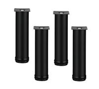 RWRAPS 4 Patas de gabinete Ajustables Negras, Patas de Mesa de Centro Ajustables en Altura de 0-15 mm, Patas de gabinete, Patas de sofá (15 cm (5,9 Pulgadas)) ()
