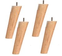 RWRAPS 4 Patas de sofá de Repuesto de Madera de Caucho Macizo, Patas de Silla de Mesa, Patas de gabinete, Patas de Cocina, (Rectas 30 cm/11,8 Pulgadas) (Oblicuo 25 cm/9,8 Pulgadas)