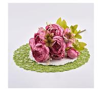 RWRAPS Flores Artificiales 1 Pieza de Ramo de Flores Artificiales de peonía de Seda Rosa, 6 Cabezas Grandes y 2 capullos, decoración Falsa para Interiores. (Color: P) (K)