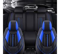 RWRAPS Fundas para Asientos Coche para Nissan Qashqai 3.Gen (J12) 2021-2023, Juego Completo Funda Asiento Cuero Delanteros Traseros Cubreasientos Protectores Accesorios,E/Black~Blue