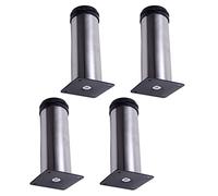 RWRAPS Juego de 4 Patas Ajustables para Muebles, Patas Redondas de Acero Inoxidable para gabinete de Cocina, Patas de Soporte para sofá, con Tornillos, Plateado, 50X100MM/1,97X3,94in ()