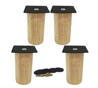 RWRAPS Juego de 4 Patas de Repuesto para Muebles de Madera Maciza, Patas de Base de Madera de Caucho, con Tornillos (5 cm/2 Pulgadas) ()