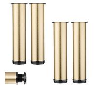 RWRAPS Juego de 4 Patas para Muebles, Patas de Cocina cilíndricas de aleación de Aluminio, Patas de sofá, Patas de Mesa de Centro (Oro 11 cm/4,3 Pulgadas) (Oro 25 cm/9,8 Pulgadas)