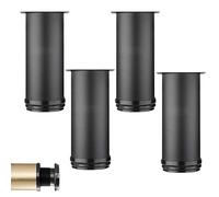 RWRAPS Juego de 4 Patas para Muebles, Patas de Cocina cilíndricas de aleación de Aluminio, Patas de sofá, Patas de Mesa de Centro (Oro 11 cm/4,3 Pulgadas) (Negro 18 cm/7,1 Pulgadas)