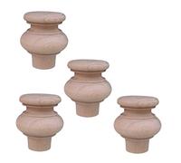 RWRAPS Juego de 4 Patas Redondas de Madera Maciza para sofá, Patas de Soporte para Mesa de Centro sin Pintar, para sillón, con Placa de Montaje (D) ()