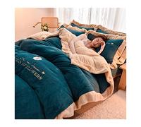 RWRAPS Juego de Funda nórdica, Bordado de Terciopelo de Leche de Invierno súper Grueso, Juego de 4 Piezas, Doble cálido de Lujo (Color: A-1, tamaño: 220 * 240 cm-4 Piezas) (B 1)