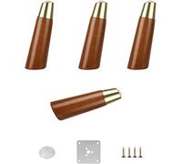 RWRAPS Patas de sofá de Madera Maciza, Patas de Repuesto de Cono Oblicuo, Patas de tocador de Mediados de Siglo, con Tornillos (8 cm/3,1 Pulgadas, Negro) (Color Nogal 18 cm/7,1 Pulgadas)