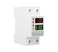RWRAPS Protector de Voltaje 110VAC 120VAC 40A 63A DIN Rail Doble Pantalla Ajustable sobre Voltaje Corriente y bajo Voltaje Dispositivo Protector relé Protector (Size : V A Type (Adj), Color : 40A)