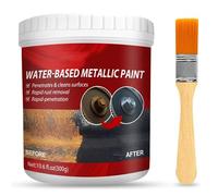 RWRAPS Rust Removal Converter Metallic Paint,Water-Based Metallic Paint Rust Remover with Brush for Stopping Rust and Preventing from Spreading (300g)