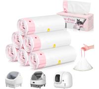 RWSRW 120 Piezas Bolsas Arenero Gatos Bolsas para Excrementos para Gatos con Cordón Cat Litter Bags para Arenero Gato Autolimpiable