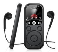RWSRW Reproductor MP3 de 128 GB con Bluetooth, Reproductor de música con Radio FM, grabadora de Voz, Sonido HiFi, función E-Book, Auriculares incluidos (Negro)
