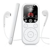 RWSRW Reproductor MP3 de 128 GB con Bluetooth, Reproductor de música con Radio FM, grabadora de Voz, Sonido HiFi, función E-Book, Auriculares incluidos (Blanco)