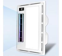 RWSXY Extractor de Aire con luz LED, Ventilador de baño con Altavoz Bluetooth, con Entrada y Salida de Aire, Funcionamiento silencioso, ventilación de Alta eficiencia y Control Remoto inalámbrico