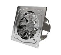 RWSXY Ventilador de ventilación de Pared de Acero Inoxidable con Cubierta de Malla y válvula de retención. Extractor de Humos de Cocina. Extractor de 7 aspas, Plateado. Extractor de Aire Potente.