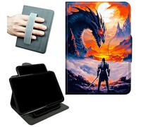 RWUTYTIUL Funda con asa giratoria para Samsung Galaxy Tab S10 Plus 2024/S9 FE+/S9 Plus de 12.4 pulgadas 2023, soporte giratorio de 360 grados con cierre magnético, funda protectora de piel, guerrero