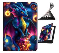 RWUTYTIUL Funda para Amazon Kindle Fire HD 8 y 8 Plus (12ª/10ª generación, 2024/2022/2020), a prueba de golpes, funda protectora inteligente multiángulo para tablet para mujeres y hombres, dragón azul