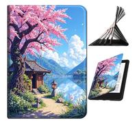 RWUTYTIUL Funda para Kindle Fire 7 (12ª generación, versión 2022), a prueba de golpes, protección inteligente multiángulo, para mujeres y hombres, con apagado y encendido automático, rosa Flower Brook