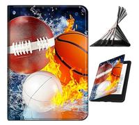 RWUTYTIUL Funda para Kindle Fire 7 (9/7/5ª generación versión 2019/2017/2015), a prueba de golpes, inteligente, multiángulo, para mujeres y hombres, baloncesto, béisbol, rugby