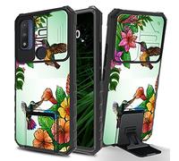 RWUTYTIUL - Funda para teléfono Motorola Moto G Pure 2021/Motorola G Power 2022 con cubierta de cámara deslizante, soporte delgado de doble capa de policarbonato duro y silicona a prueba de golpes