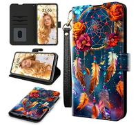 RWUTYTIUL Funda tipo cartera para Nokia C110 N156DL con 3 soportes para tarjetas de crédito y correa de muñeca, a prueba de golpes, con prácticas ranuras para tarjetas, funda de teléfono con función