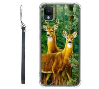 RWUTYTIUL Funda transparente para TCL Ion Z T501L T501C TCL A3/A30 de 5.5 pulgadas con cordón, TPU suave, flexible, a prueba de golpes, funda protectora para mujeres y hombres, ciervo del bosque