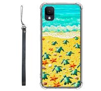 RWUTYTIUL Funda transparente para TCL Ion Z T501L T501C TCL A3/A30 de 5.5 pulgadas con cordón, TPU suave, flexible, a prueba de golpes, funda protectora para mujeres y hombres, tortuga de playa