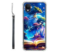 RWUTYTIUL Funda transparente para TCL Ion Z T501L T501C TCL A3/A30 de 5.5 pulgadas con cordón, TPU suave, flexible, a prueba de golpes, funda protectora para mujeres y hombres, castillo de libro
