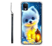 RWUTYTIUL Funda transparente para TCL Ion Z T501L T501C TCL A3/A30 de 5.5 pulgadas con cordón, TPU suave, flexible, a prueba de golpes, funda protectora para mujeres y hombres, cachorro de linterna