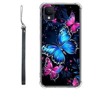 RWUTYTIUL Funda transparente para TCL Ion Z T501L T501C TCL A3/A30 de 5.5 pulgadas con cordón, TPU suave transparente, antiarañazos, flexible, a prueba de golpes, para mujeres y hombres, color azul