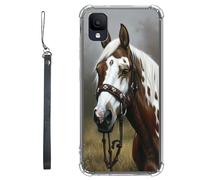 RWUTYTIUL Funda transparente para TCL Ion Z T501L T501C TCL A3/A30 de 5.5 pulgadas con cordón, TPU suave, flexible, a prueba de golpes, para mujeres y hombres, diseño de caballo