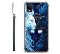 RWUTYTIUL Funda transparente para TCL Ion Z T501L T501C TCL A3/A30 de 5.5 pulgadas con cordón, TPU suave, flexible, a prueba de golpes, funda protectora para mujeres y hombres, color gris y blanco