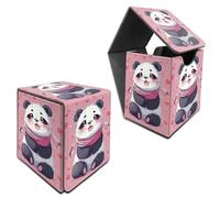 RWUTYTIUL MTG Commander - Caja de almacenamiento de tarjetas para más de 100 tarjetas con funda, piel sintética, tamaño grande, fuerte soporte para cartas para juegos de mesa Magic MTG TCG CCG, panda