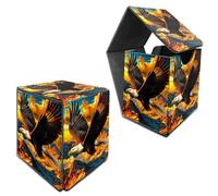 RWUTYTIUL MTG Commander - Caja de almacenamiento de tarjetas para más de 100 tarjetas con funda, piel sintética, tamaño grande, fuerte soporte para cartas para juegos de mesa Magic MTG TCG CCG